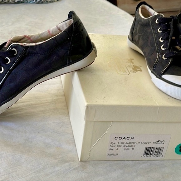 COACH Brand Black Lace-Up Womens Size 8 Sneakers. - Picture 3 of 10